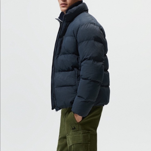 Zara Other - ZARA BASIC QUILTED JACKET Blue Puffer jacket.